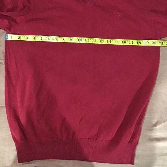 BARBOUR MEN’S 100% PIMA COTTON RED V- NECK SWEATER M - Picture 6 of 11